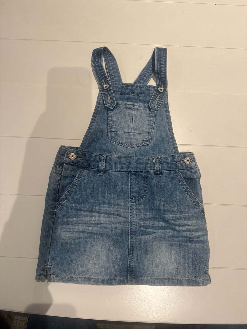 Squeeze Girls Size 5 Denim Skirtall Overall Dress with Adjustable Straps
